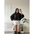 Oversize Balon Kol Bluz - SİYAH