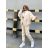 Oversize Cep Detay Unisex Hırkalı Eşofman Takımı-BEJ