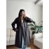 Oversize Kuşaklı Deri Trenç - ACI KAHVE