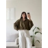 Oversize Süet Balon Ceket - HAKİ