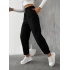 Paça Düğmeli Pantolon-SİYAH