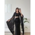 Pelerin Kol Tokalı Maxi Elbise - SİYAH