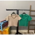 Polo Yaka Kaşkorse Crop-BEJ