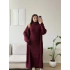 Premium Hırkalı Triko Elbise Takım - BORDO