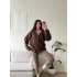 Premium Kırçıllı Oversize Ceket - KAHVE