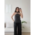 Puantiyeli Halter Aksesuar Bluz - BEYAZ