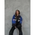 Racing Unisex Kolej Bomber Ceket-SİYAHMAVİ