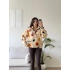 Retro Peluş Fermuar Sweat - PAPATYA DESEN