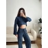 Salaş Crop & Pantolon Takım - LACİVERT