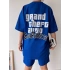 San Andreas Unisex Şortlu Takım-MAVİ