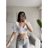 Sırt Bağcıklı Karpuz Kol Crop - BEYAZ