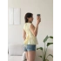 Sırt Bağlamalı Peplum Bluz - SARI