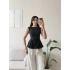 Sırt Bağlamalı Peplum Bluz - SİYAH