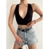 Sırt Dekolte Crop-SİYAH