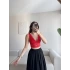 Sırt Dekolte Dantelli Bralet - KIRMIZI