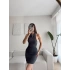 Sırt Dekolte Mini Elbise - FÜME