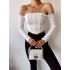 Sırt Detay Fermuar Crop Bluz-BEYAZ