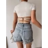 Sırt Detay Halka Crop-BEYAZ
