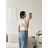 Sırt Güpür Detay Crop - BEYAZ