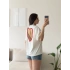 Sırt Kalp Dekolte Oversize Modal T-Shirt - BEYAZ