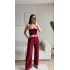 Straplez Garnili İkili Takım - BORDO