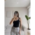 Tek Omuz Biyeli Crop - SİYAH