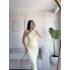 Tek Omuz Crop & Etekli Takım - SARI