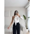 Tek Omuz Fularlı Bluz - BEYAZ