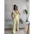 Tokalı Kruvaze Pantolon Takım - SARI
