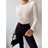 Tül Detay Crop Bluz-BEYAZ