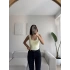 U Yaka Astarlı Crop - SARI