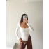 U Yaka Bodysuit-BEYAZ