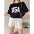 USA Unisex Oversize T-shirt-SİYAH
