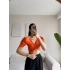 Vintage Karpuz Kol Crop - TURUNCU