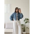 Yarasa Balon Kol Denim Ceket - AÇIK MAVİ