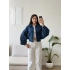 Yarasa Balon Kol Denim Ceket - KOYUMAVİ