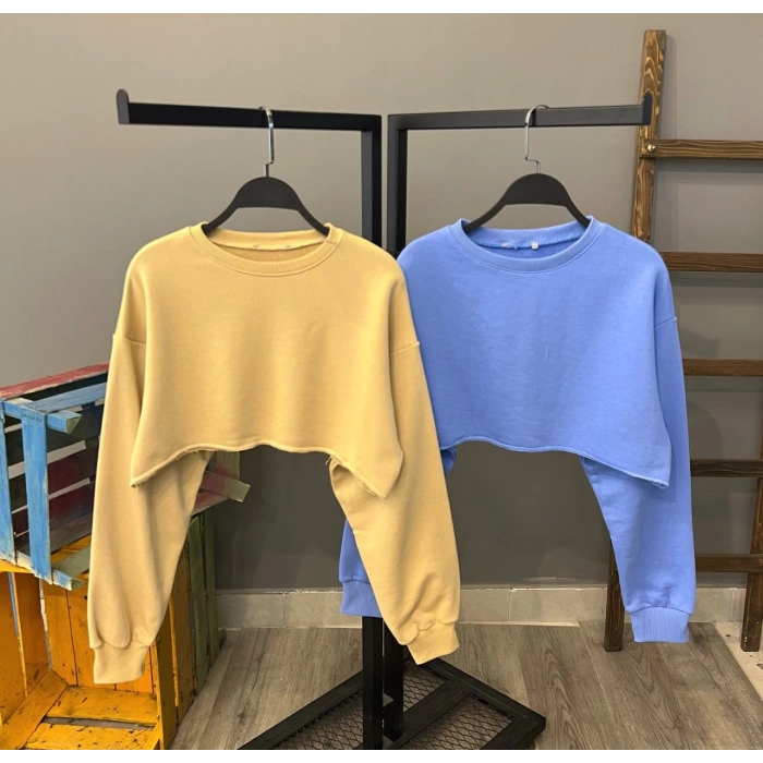 Basic Oversize Crop Sweat-BEJ