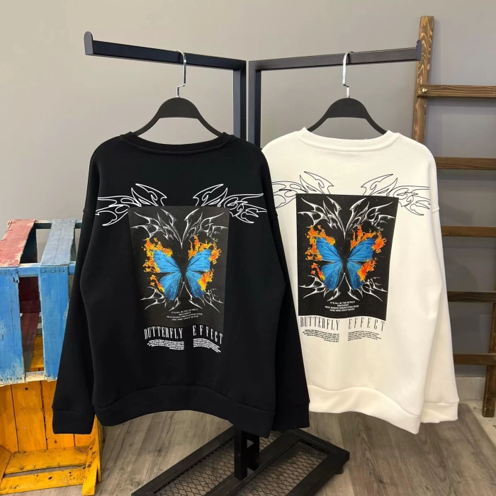 Butterfly Effect Oversize Sweat-SİYAH
