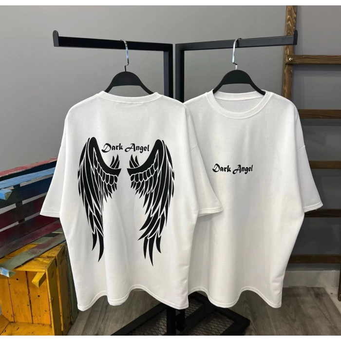 Dark Angel Unisex Oversize T-shirt-BEYAZ