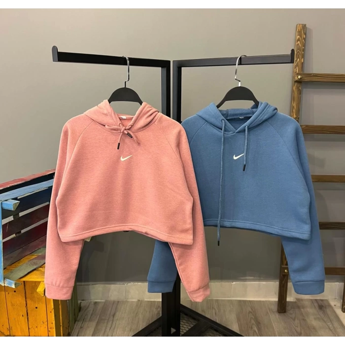 Crop Sweatshirt-PEMBE