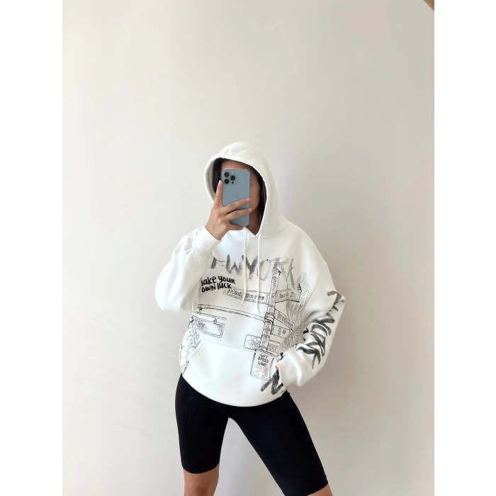Baskılı Oversize Sweat