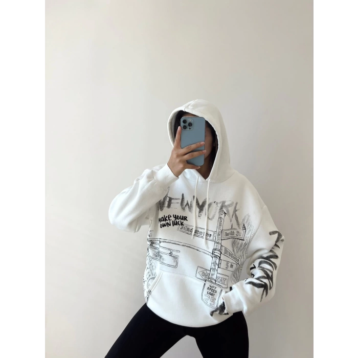 Baskılı Oversize Sweat