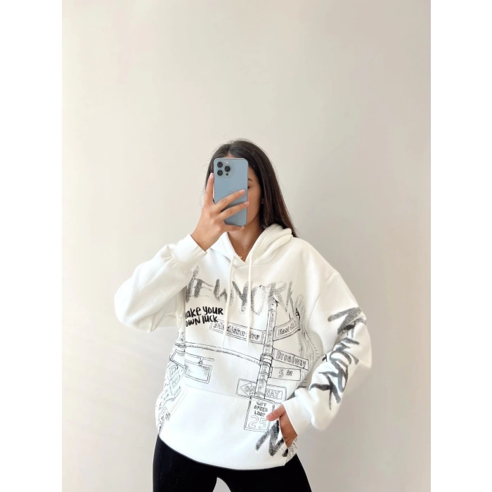 Baskılı Oversize Sweat