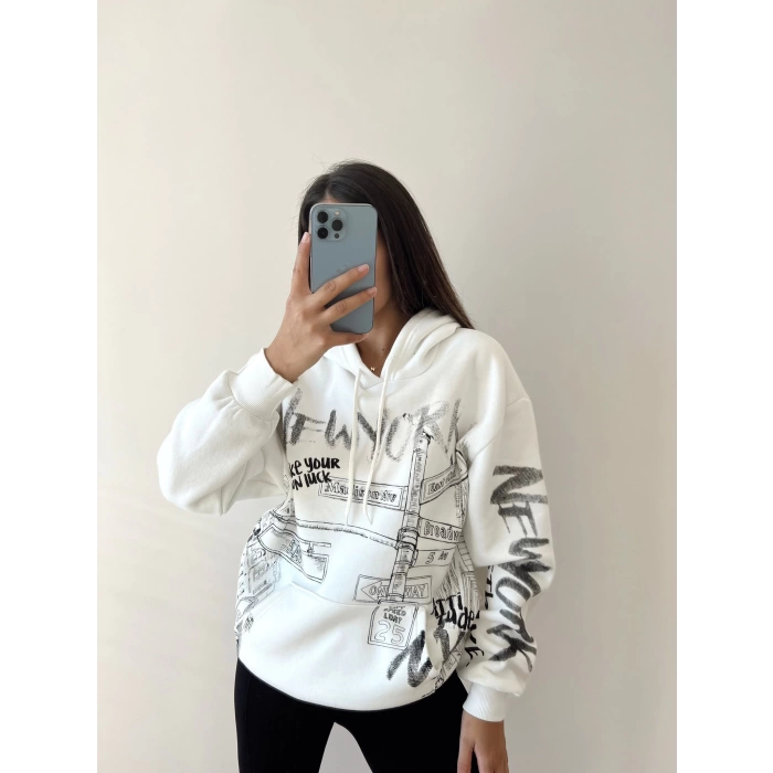 Baskılı Oversize Sweat