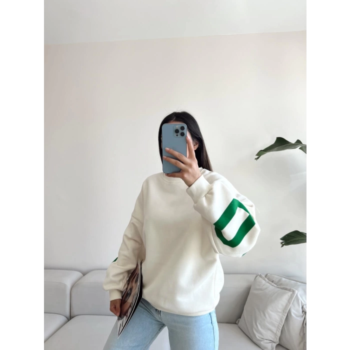 Chicago Oversize Sweat-BEYAZ