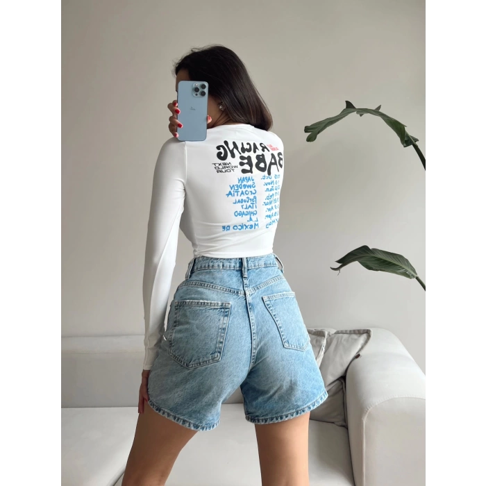 Generation Crop Bluz-BEYAZ