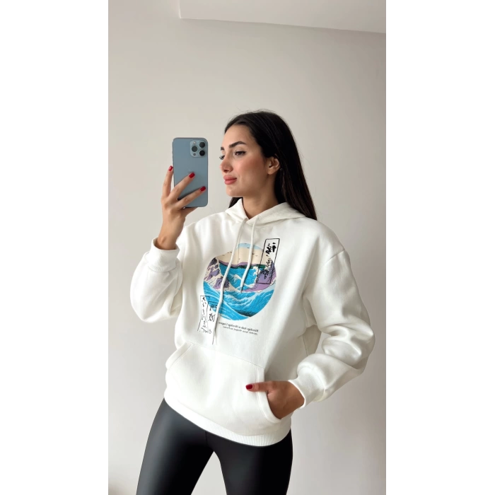 Sırt Baskı Oversize Sweat