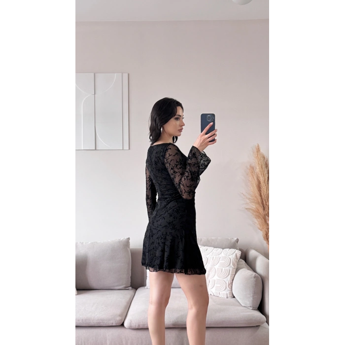 Elegance Dantel Elbise - SİYAH