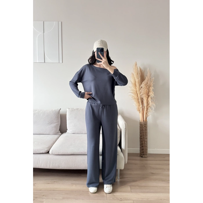 Kayık Yaka Oys Takım - FÜME