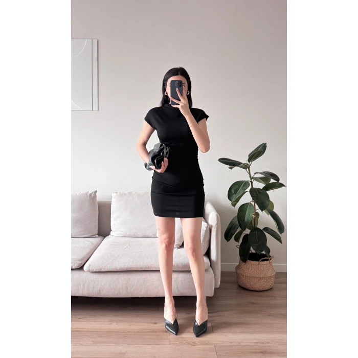 Balıkçı Yaka Kısa Kol Elbise